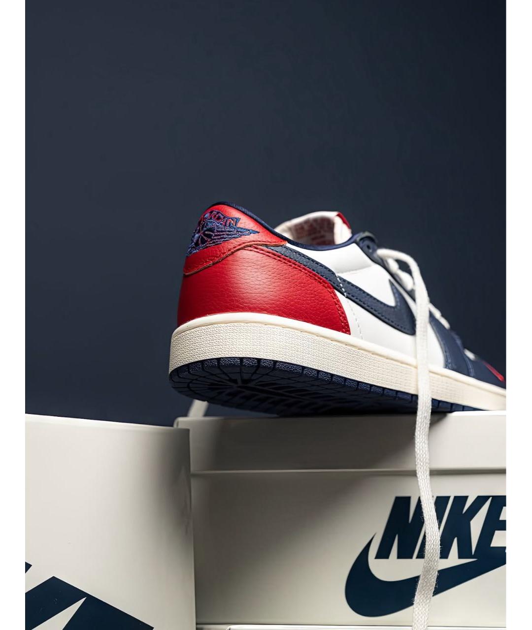 JORDAN Белые кожаные низкие кроссовки / кеды, фото 8