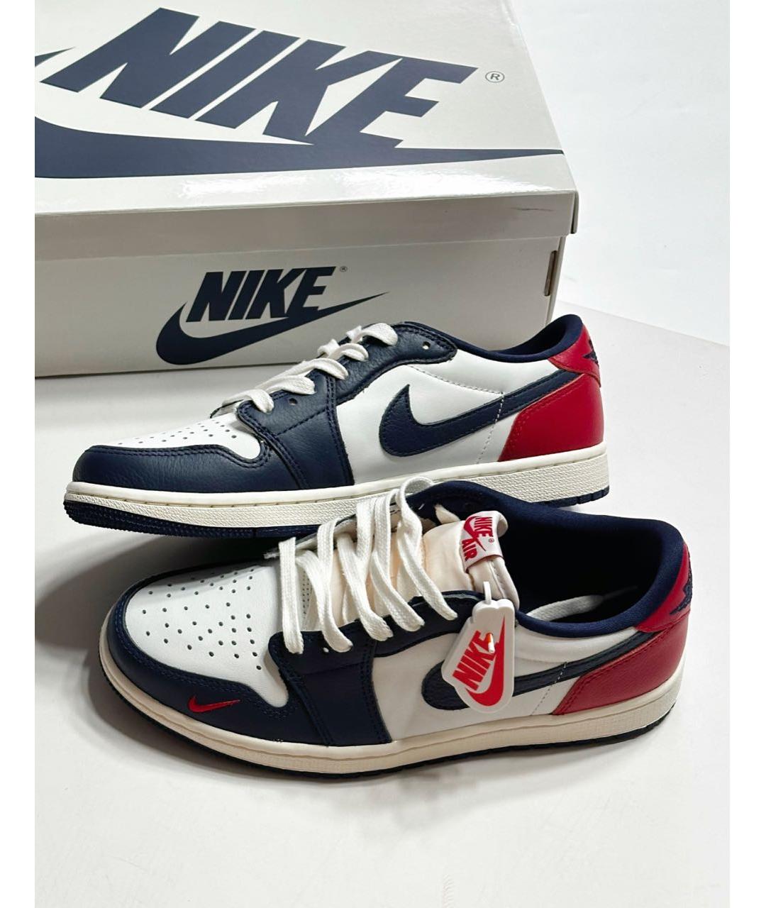 JORDAN Белые кожаные низкие кроссовки / кеды, фото 4