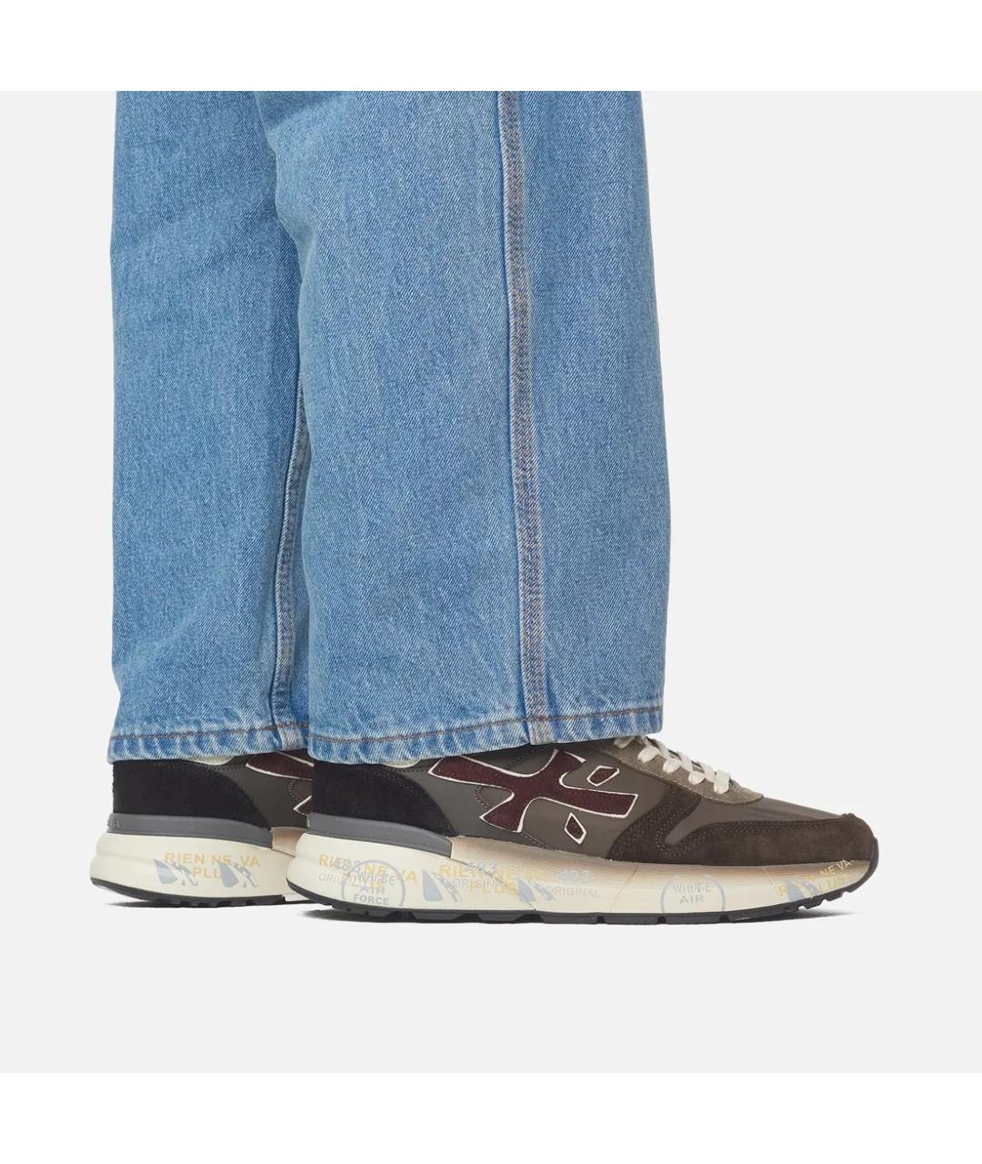 PREMIATA Коричневые замшевые низкие кроссовки / кеды, фото 8