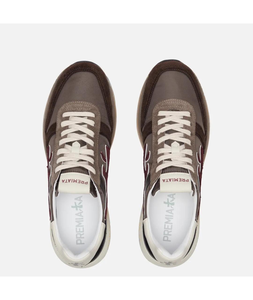 PREMIATA Коричневые замшевые низкие кроссовки / кеды, фото 3