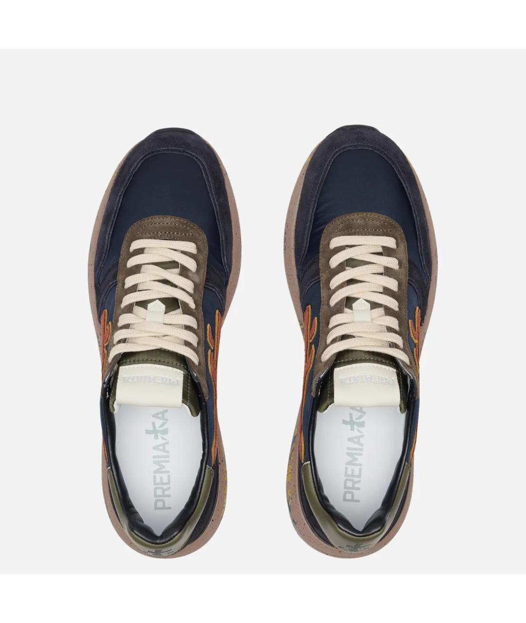 PREMIATA Темно-синие замшевые низкие кроссовки / кеды, фото 3