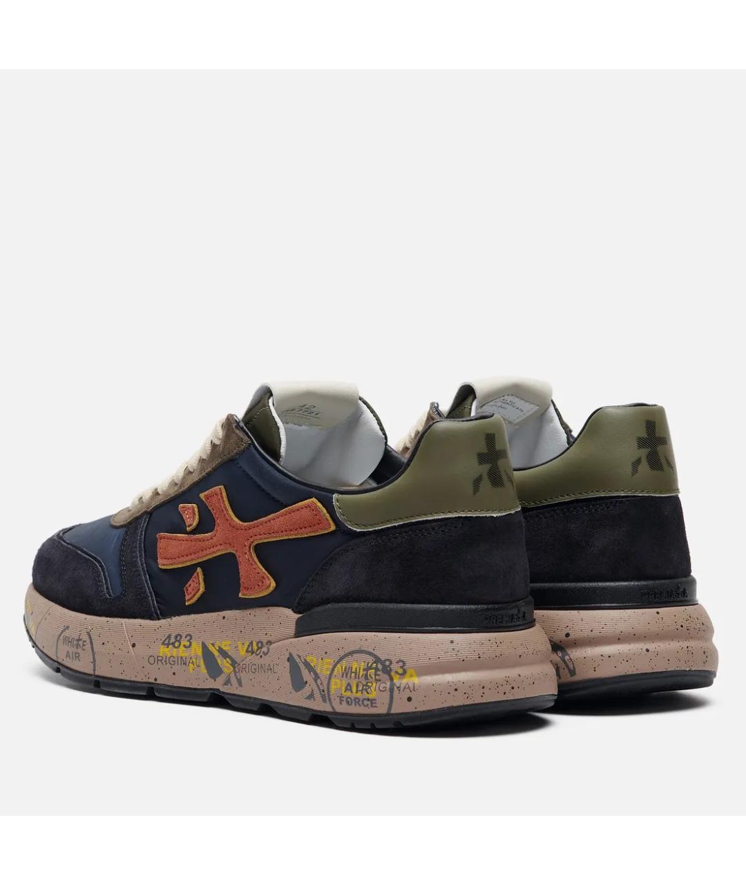 PREMIATA Темно-синие замшевые низкие кроссовки / кеды, фото 4