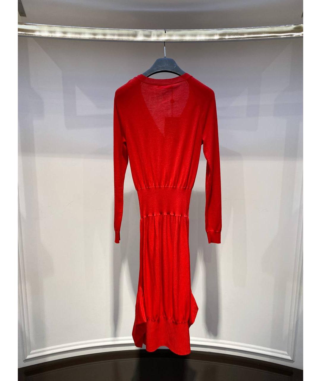 ALEXANDER MCQUEEN Красное кашемировое повседневное платье, фото 3