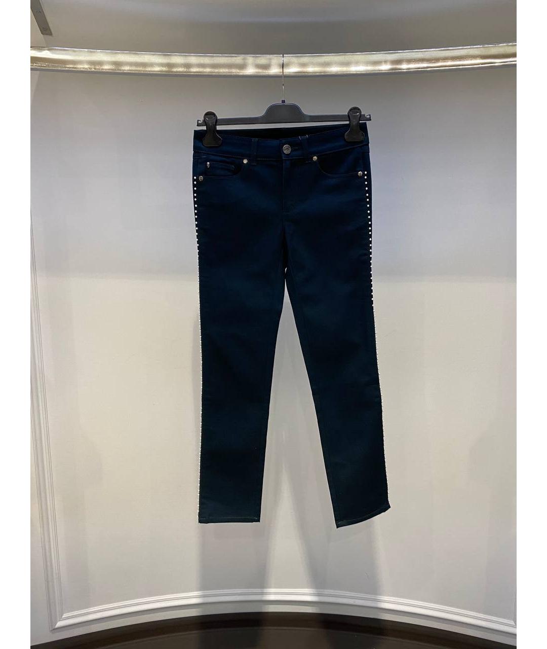 ALEXANDER MCQUEEN Темно-синие хлопковые прямые джинсы, фото 4