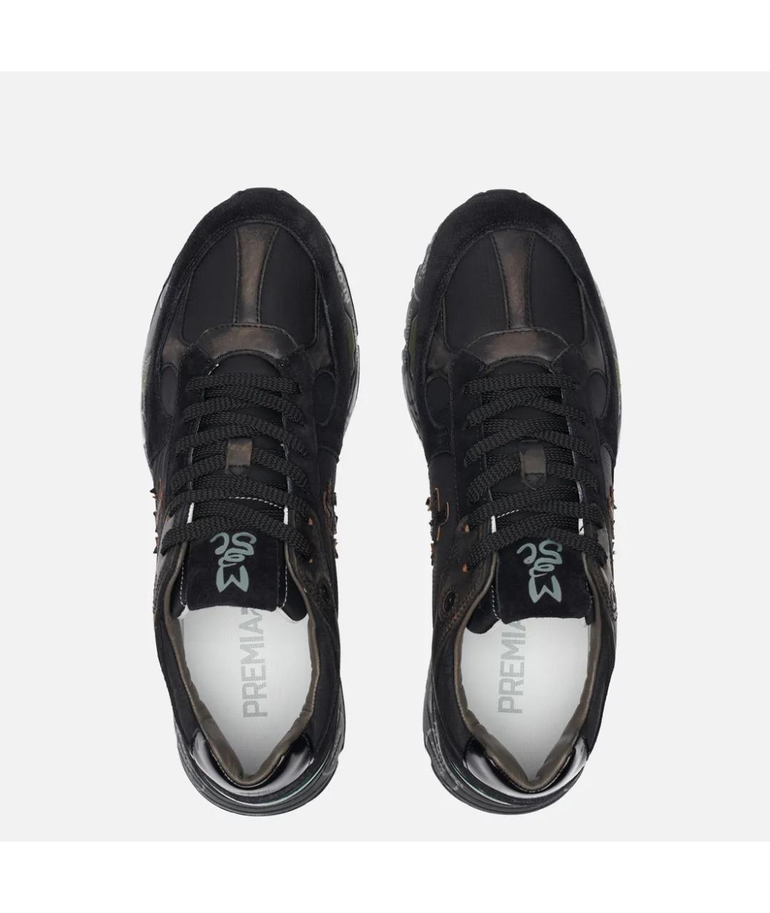PREMIATA Черные замшевые низкие кроссовки / кеды, фото 3