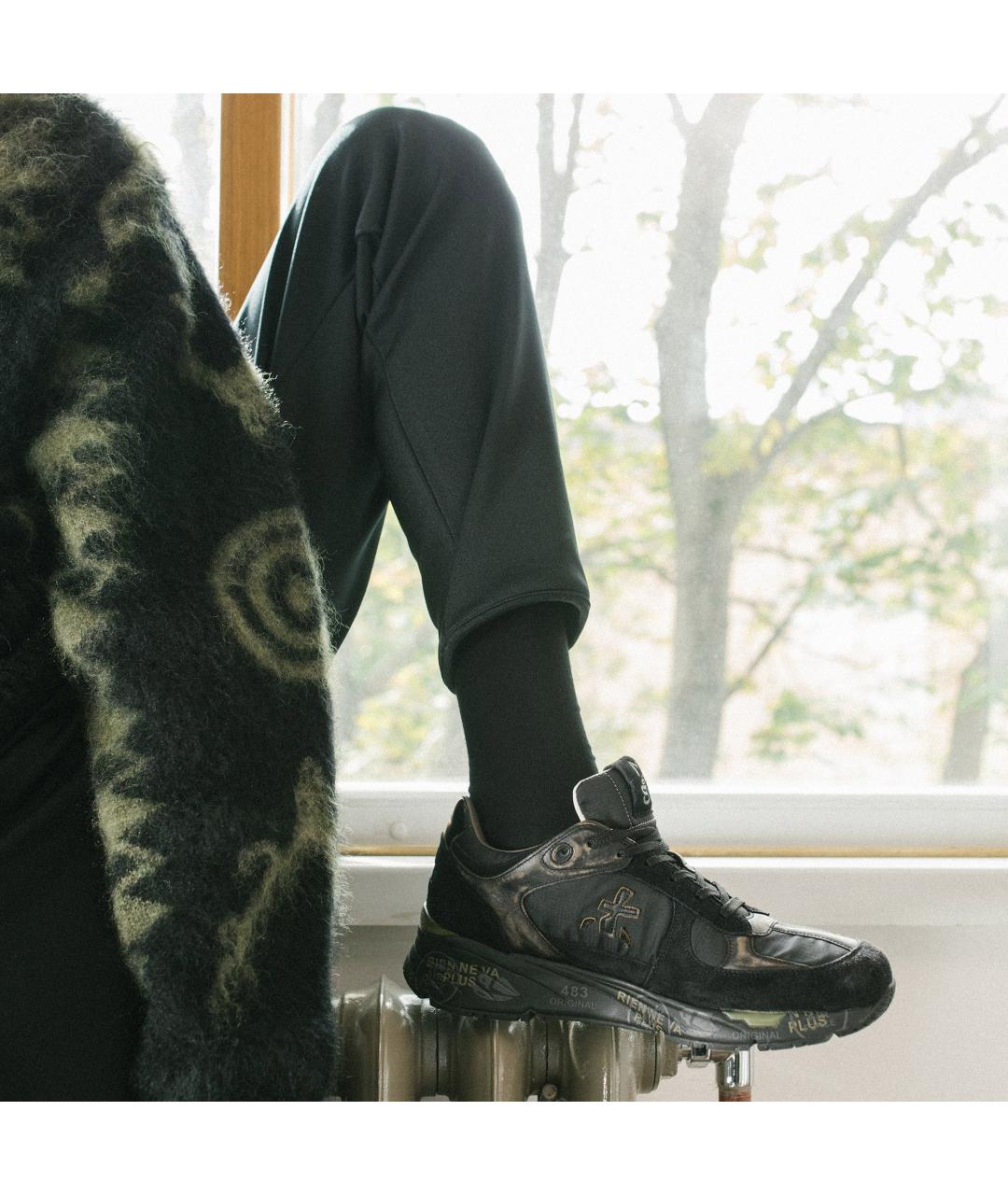 PREMIATA Черные замшевые низкие кроссовки / кеды, фото 8