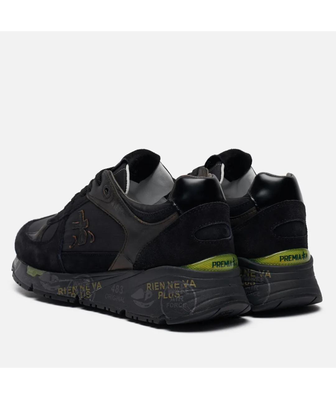 PREMIATA Черные замшевые низкие кроссовки / кеды, фото 4