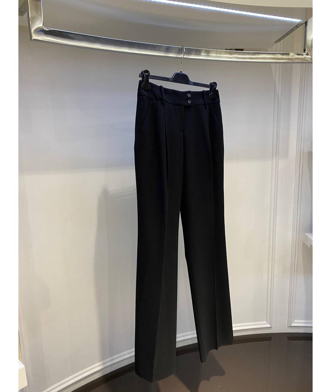 ALEXANDER MCQUEEN Черные шерстяные прямые брюки, фото 2