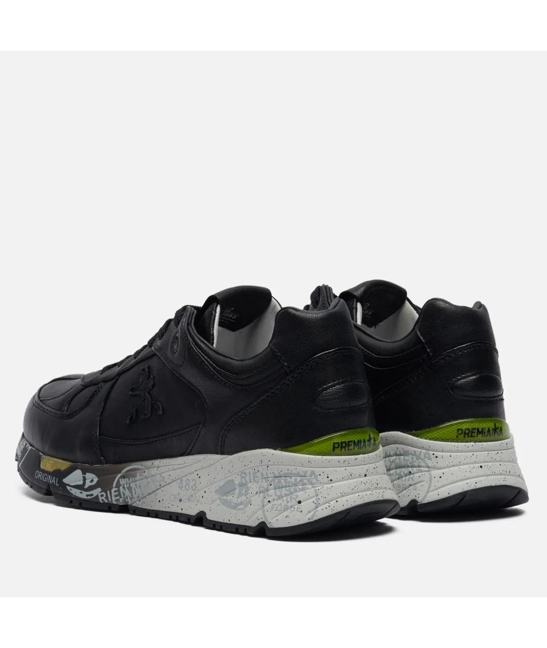 PREMIATA Черные кожаные низкие кроссовки / кеды, фото 5