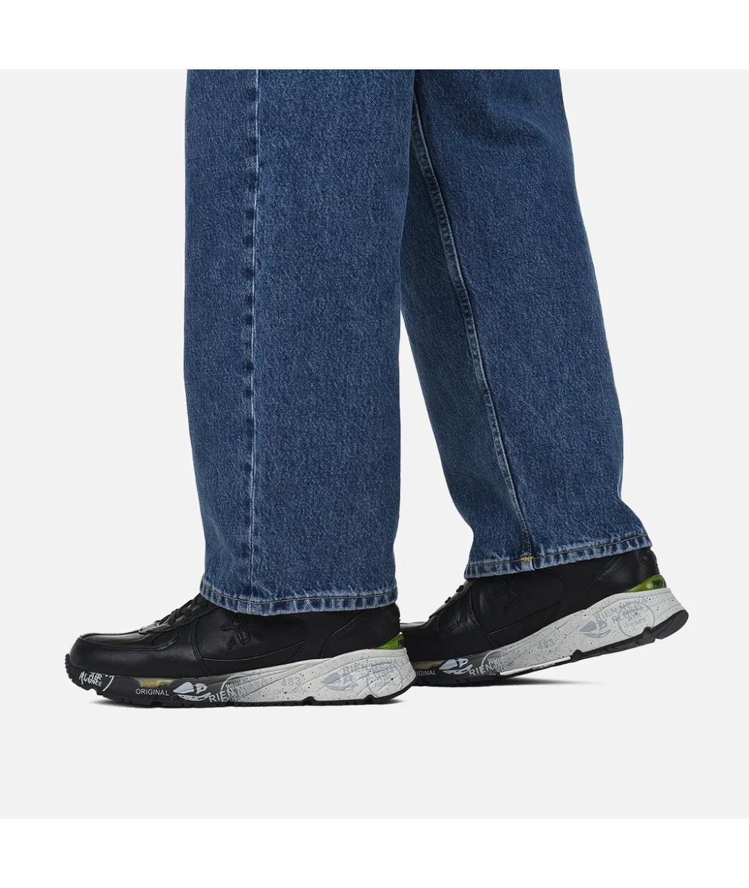 PREMIATA Черные кожаные низкие кроссовки / кеды, фото 8