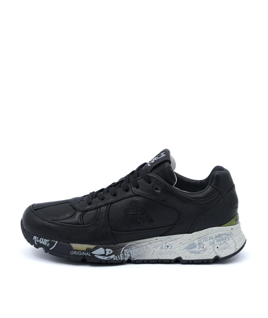 PREMIATA Черные кожаные низкие кроссовки / кеды, фото 2