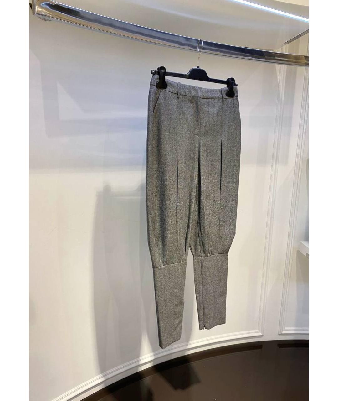 ALEXANDER MCQUEEN Серые шерстяные брюки узкие, фото 2