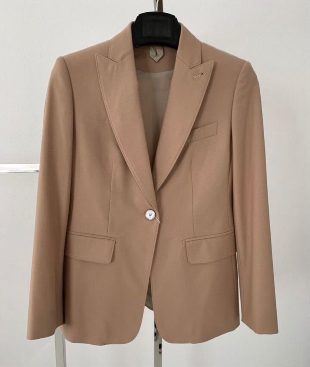 MAX MARA Бежевый кашемировый жакет/пиджак, фото 9