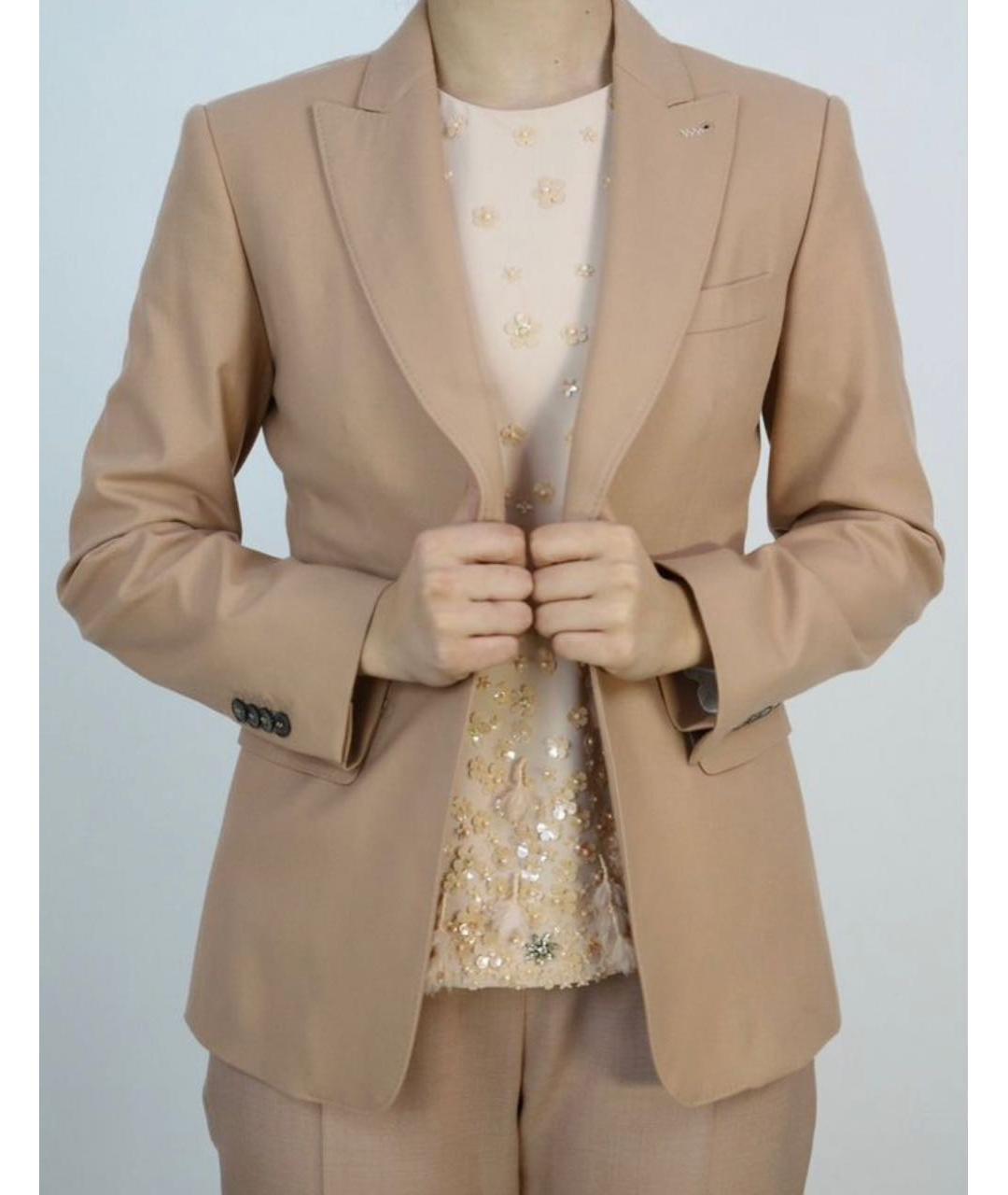 MAX MARA Бежевый кашемировый жакет/пиджак, фото 5