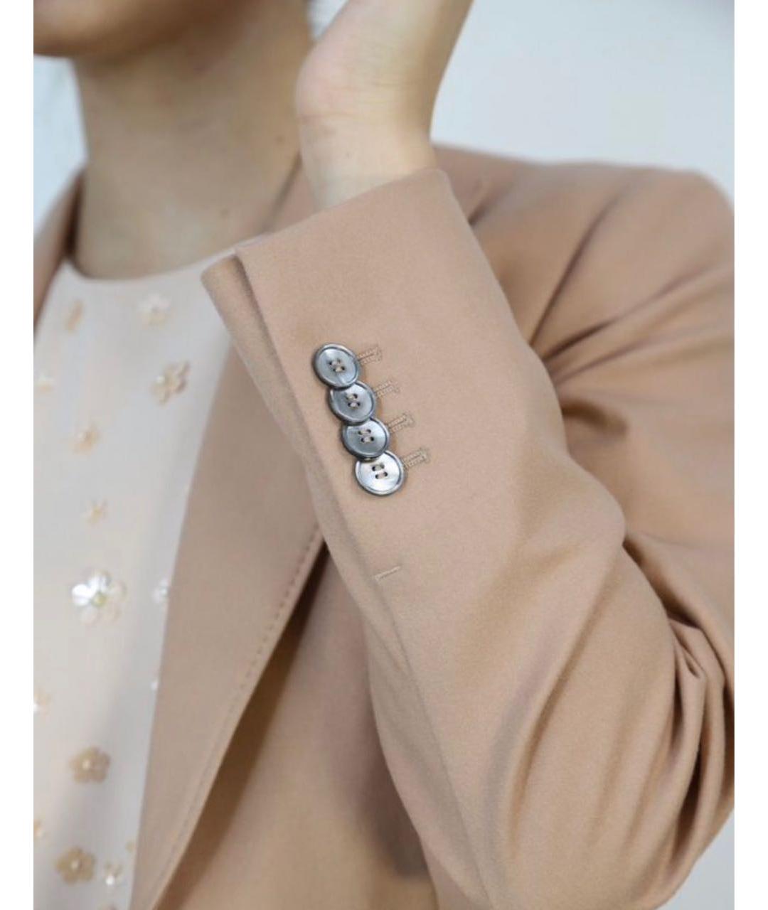 MAX MARA Бежевый кашемировый жакет/пиджак, фото 7