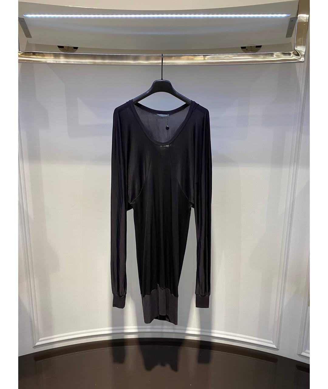 ALEXANDER MCQUEEN Черное вискозное коктейльное платье, фото 4