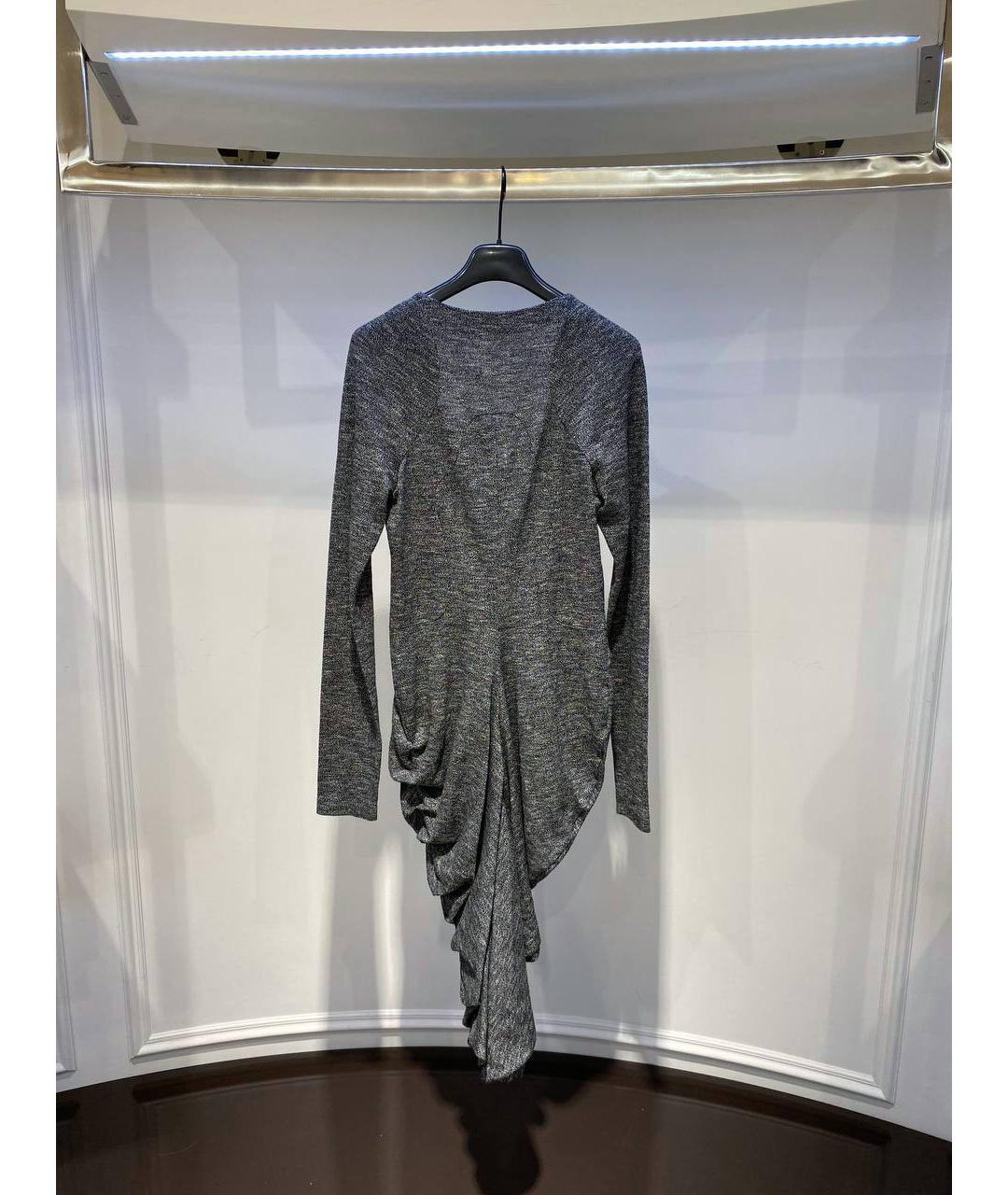 ALEXANDER MCQUEEN Серое шерстяное повседневное платье, фото 3