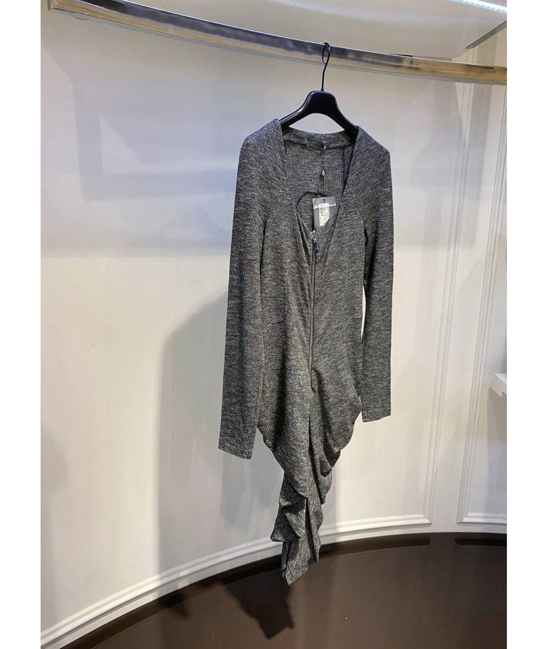 ALEXANDER MCQUEEN Серое шерстяное повседневное платье, фото 2