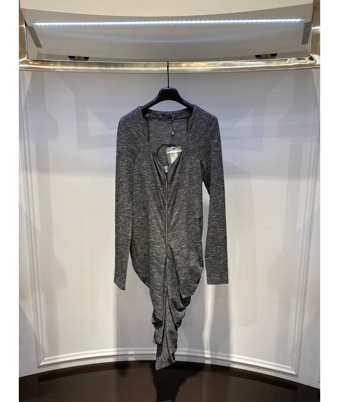 ALEXANDER MCQUEEN Серое шерстяное повседневное платье, фото 4