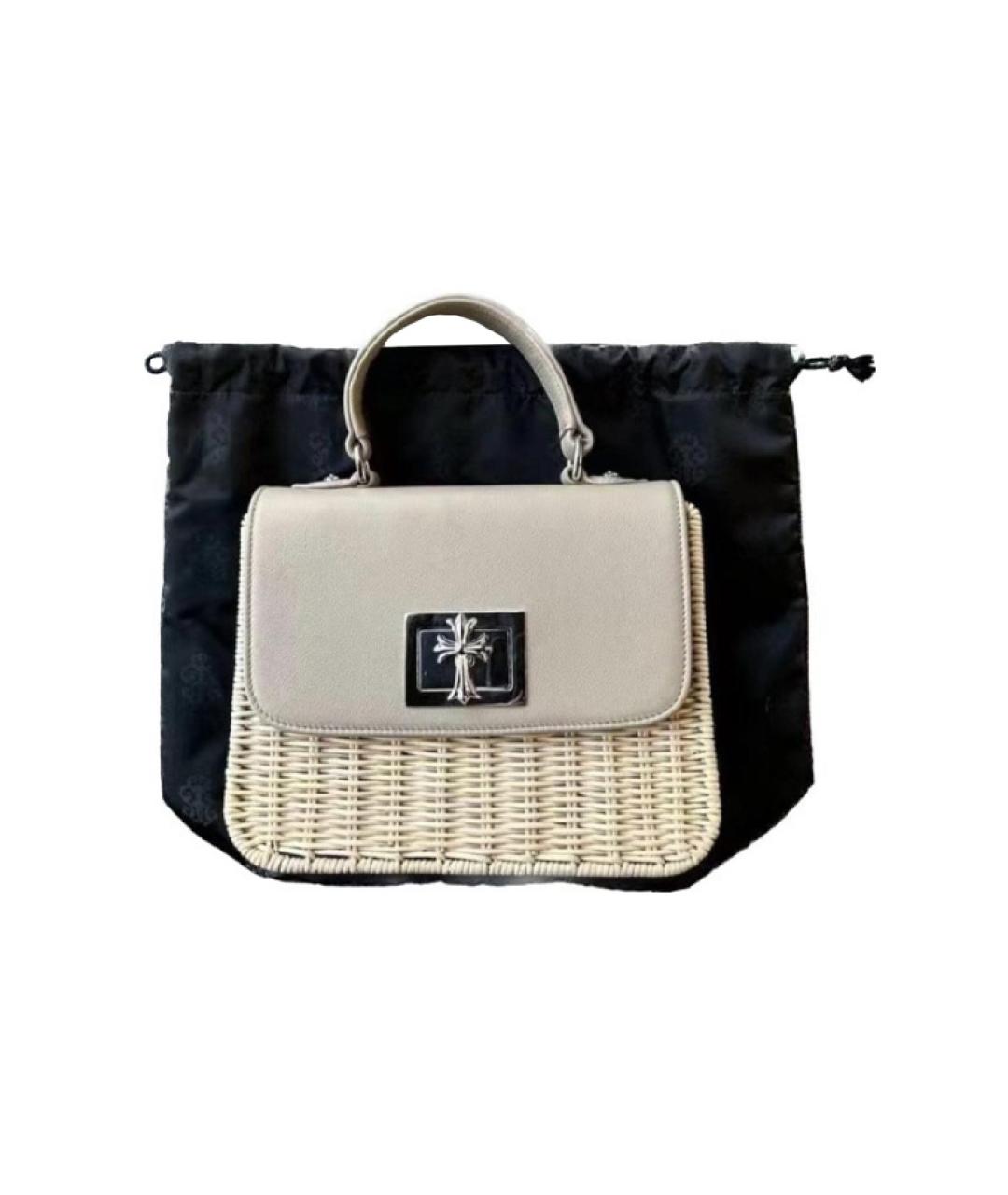 CHROME HEARTS Бежевая сумка с короткими ручками, фото 4