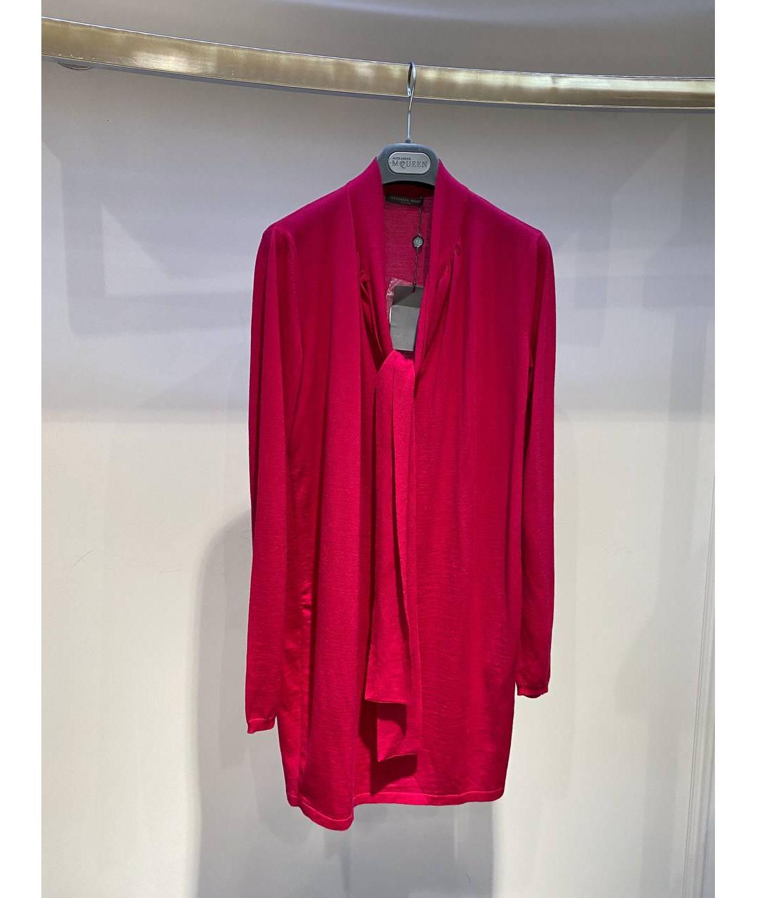 ALEXANDER MCQUEEN Красное шерстяное коктейльное платье, фото 2