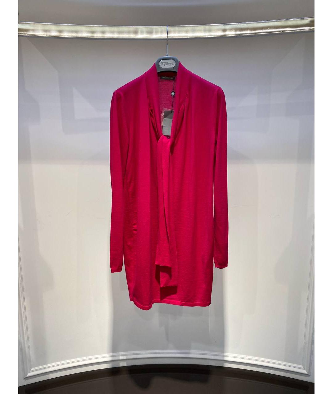 ALEXANDER MCQUEEN Красное шерстяное коктейльное платье, фото 4