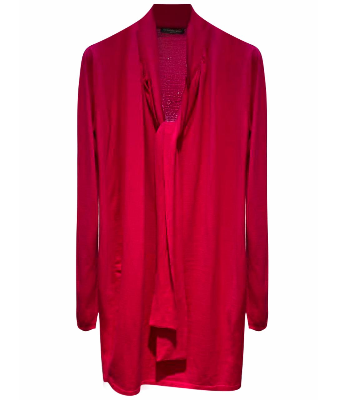 ALEXANDER MCQUEEN Красное шерстяное коктейльное платье, фото 1