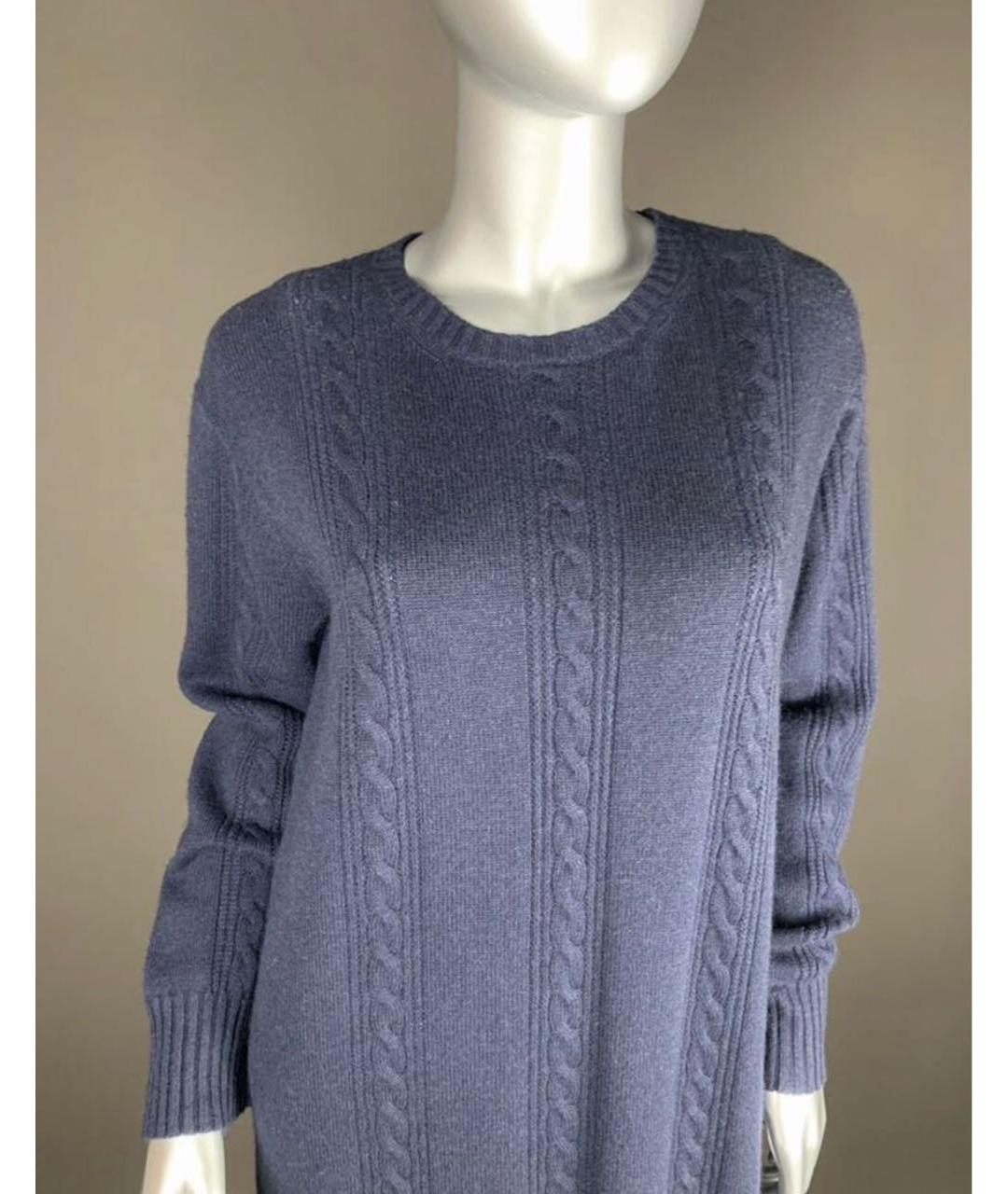 MAX MARA Темно-синее шерстяное повседневное платье, фото 6