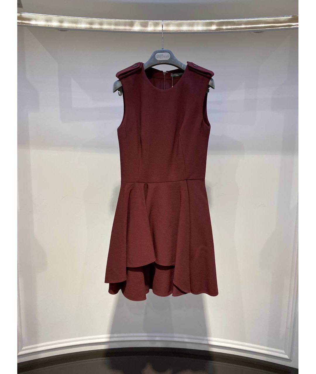 ALEXANDER MCQUEEN Коричневое вискозное коктейльное платье, фото 4