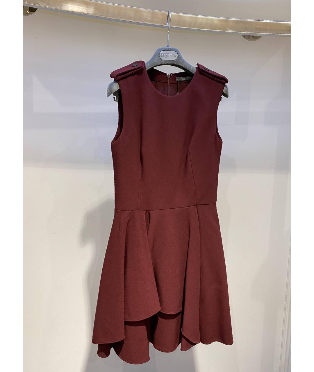 ALEXANDER MCQUEEN Коричневое вискозное коктейльное платье, фото 2