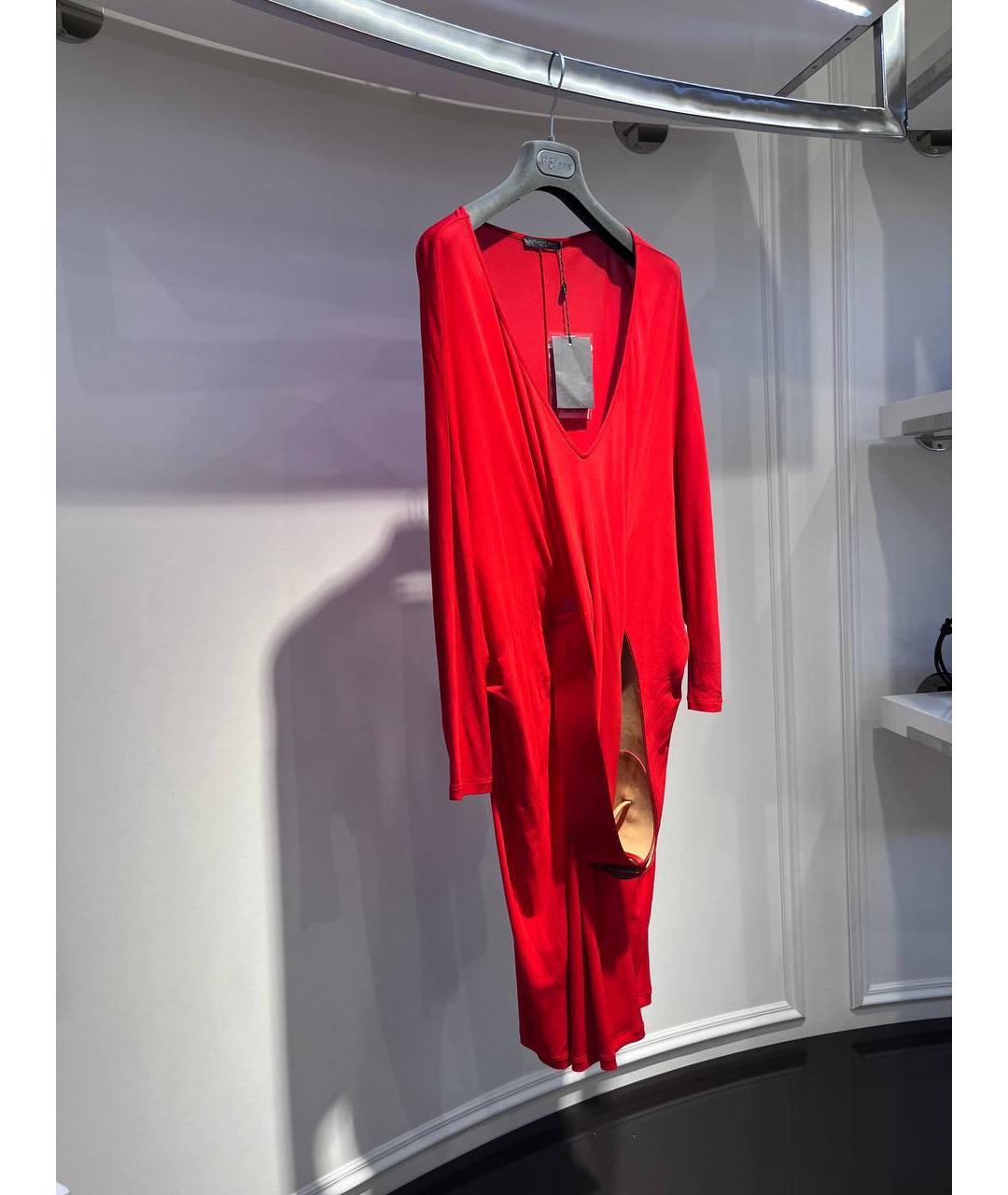 ALEXANDER MCQUEEN Красное вискозное вечернее платье, фото 2