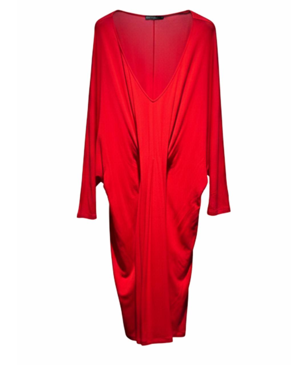 ALEXANDER MCQUEEN Красное вискозное вечернее платье, фото 1