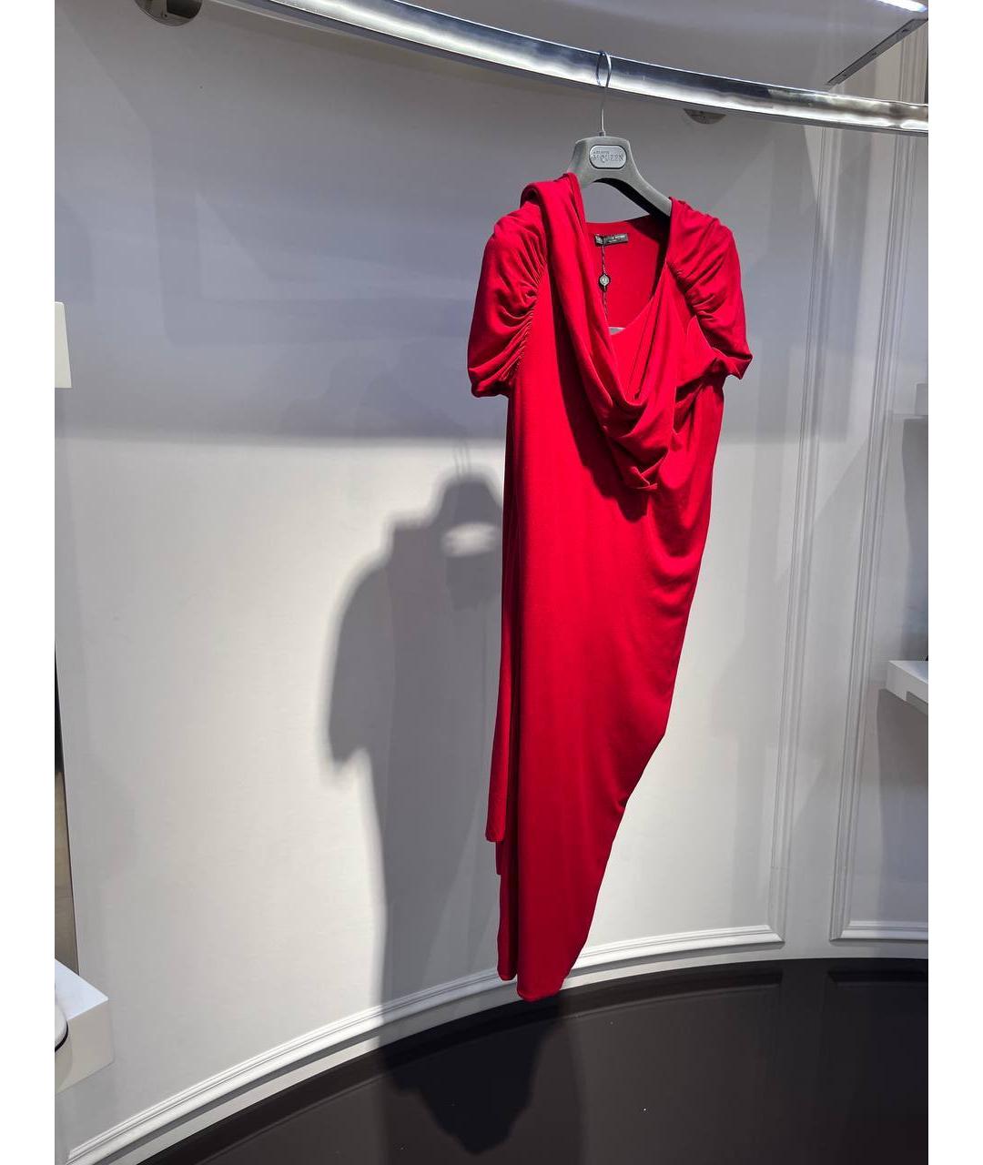 ALEXANDER MCQUEEN Красное вискозное вечернее платье, фото 2