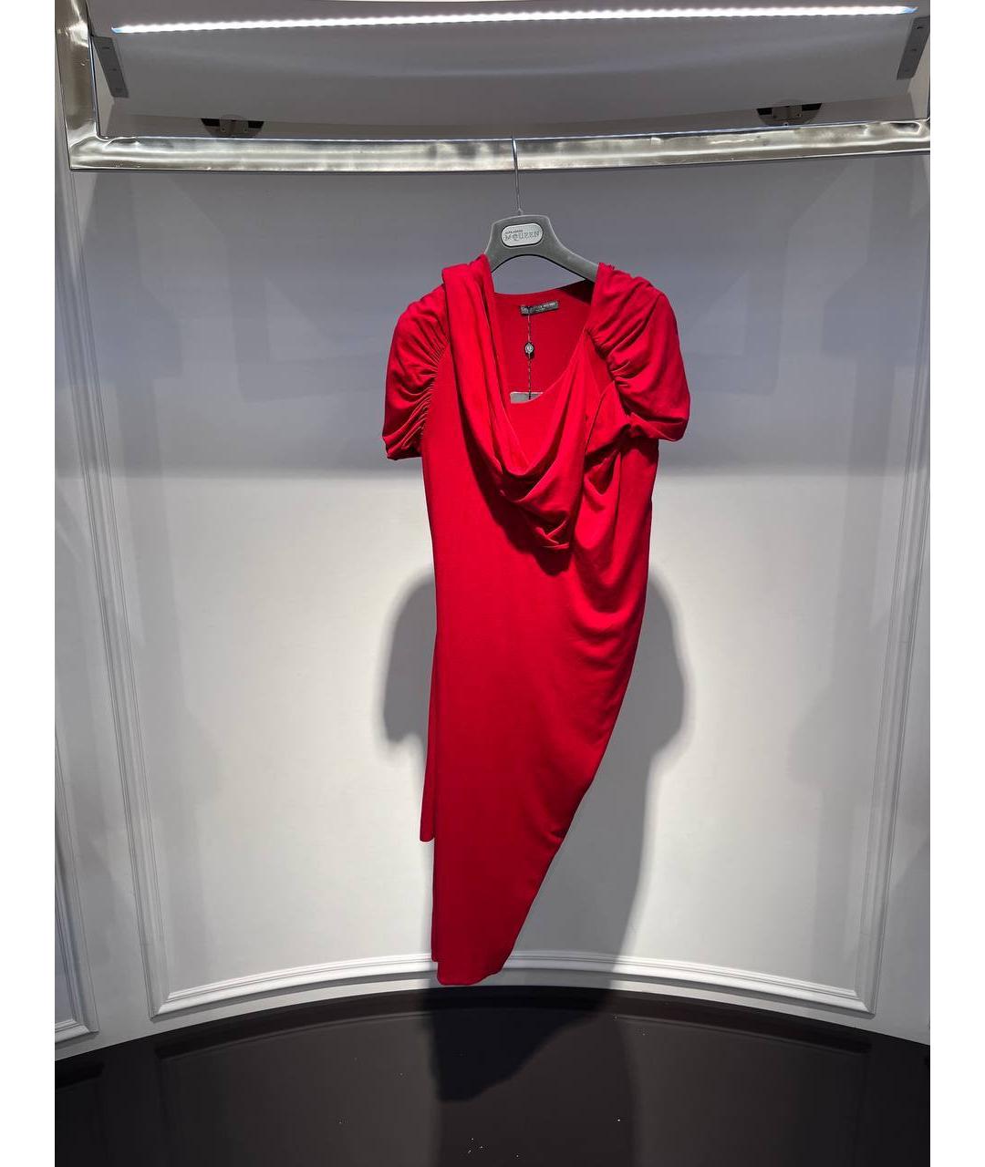 ALEXANDER MCQUEEN Красное вискозное вечернее платье, фото 4