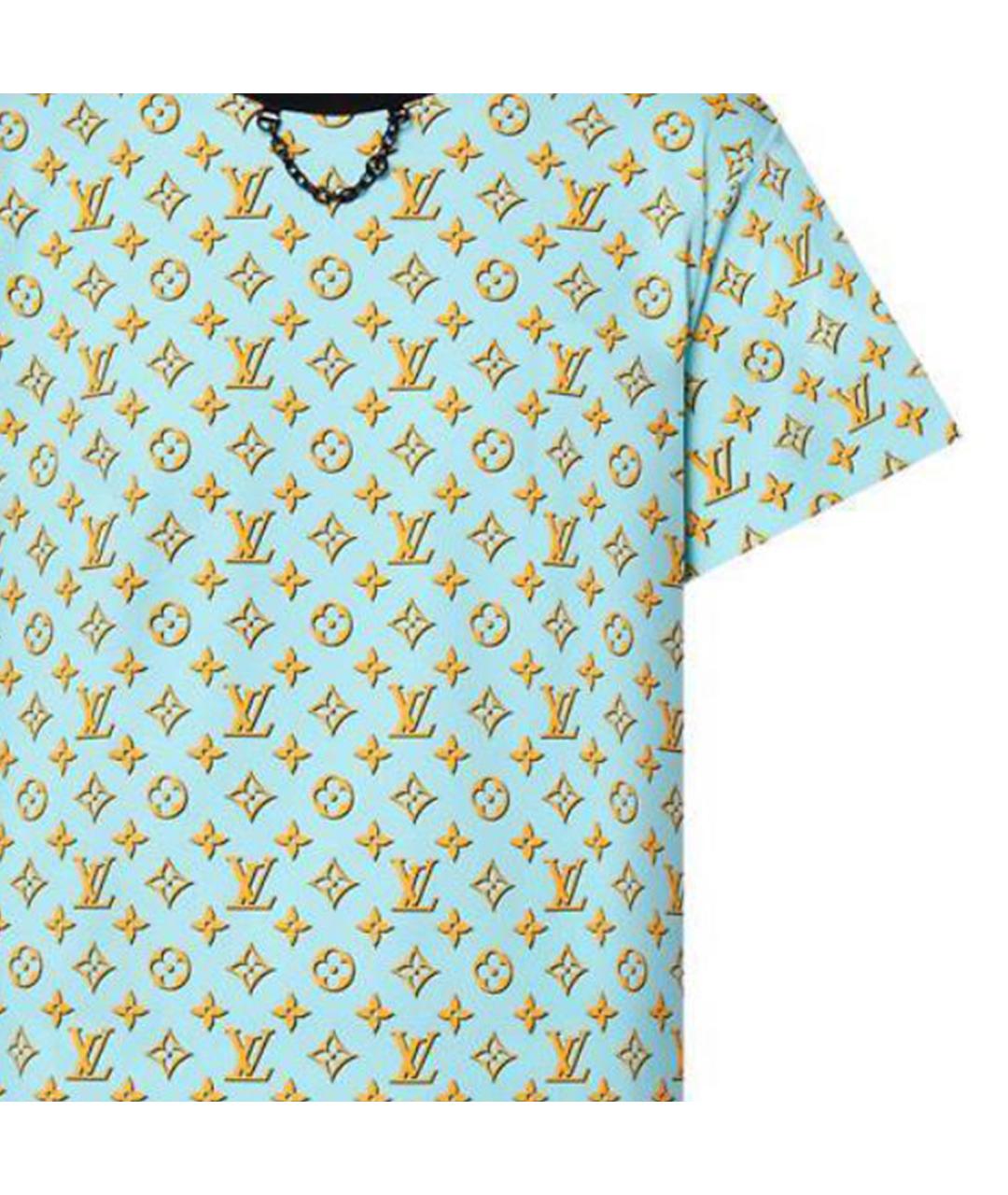 LOUIS VUITTON Бирюзовая хлопковая футболка, фото 4
