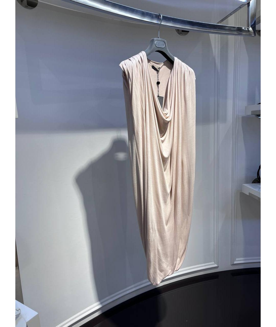 ALEXANDER MCQUEEN Бежевое вискозное коктейльное платье, фото 2