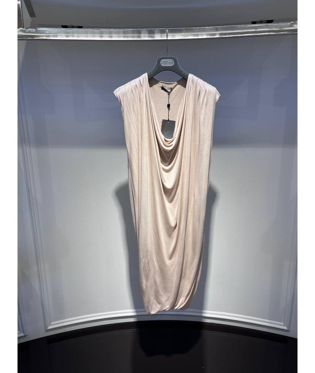 ALEXANDER MCQUEEN Бежевое вискозное коктейльное платье, фото 4