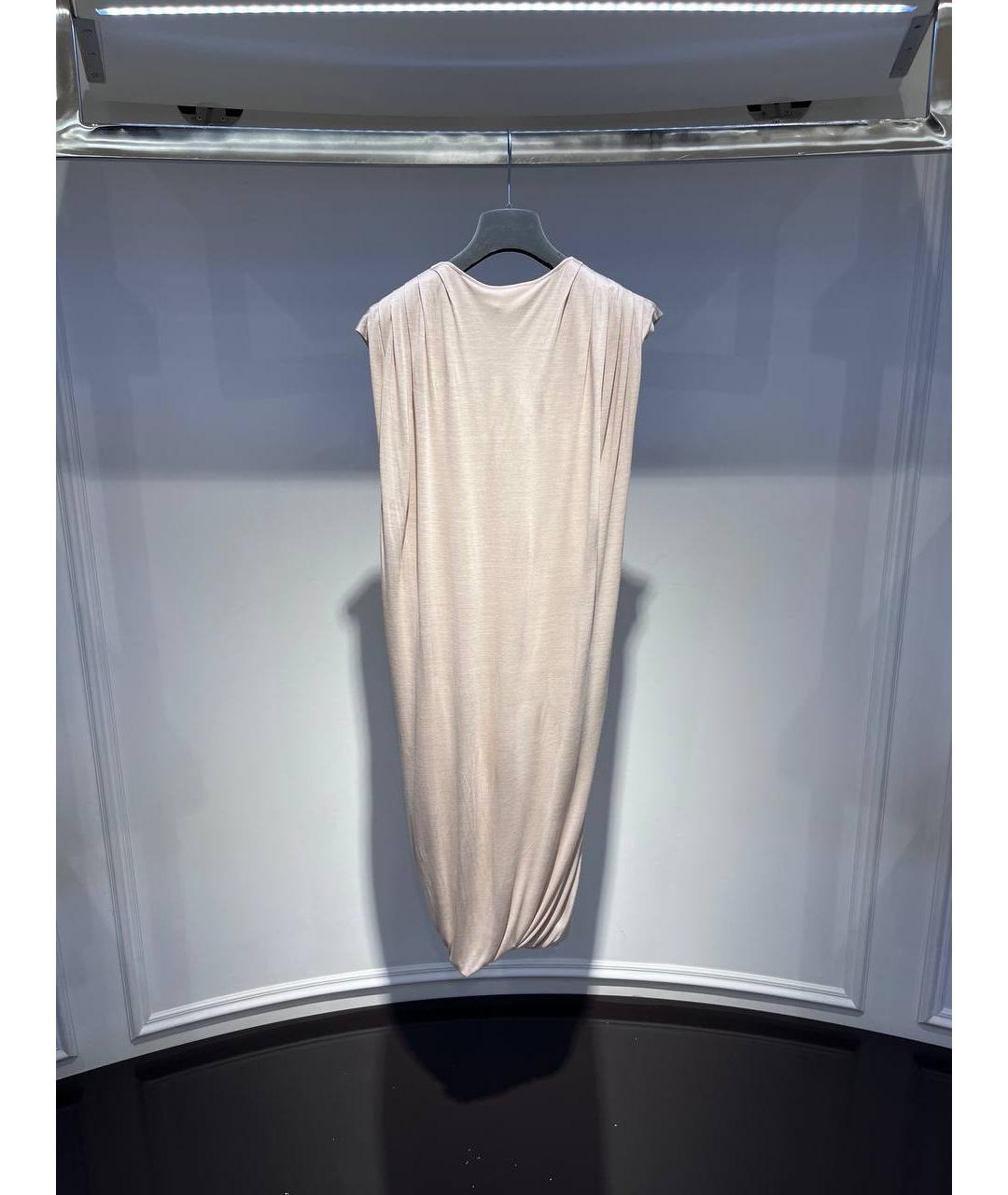 ALEXANDER MCQUEEN Бежевое вискозное коктейльное платье, фото 3