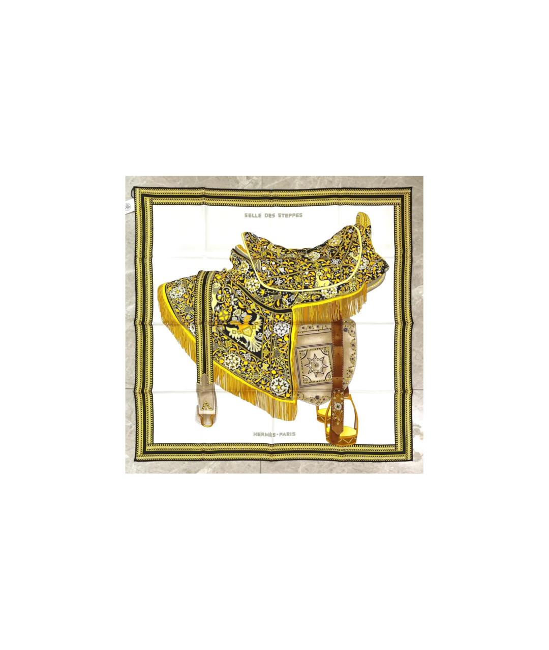 HERMES Мульти шелковый шарф, фото 2