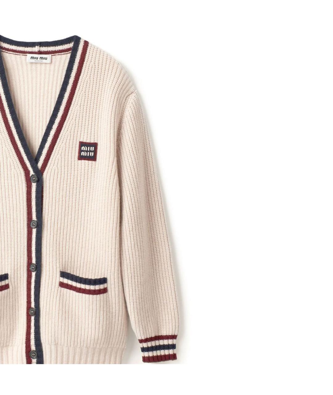 MIU MIU Бежевый кардиган, фото 5