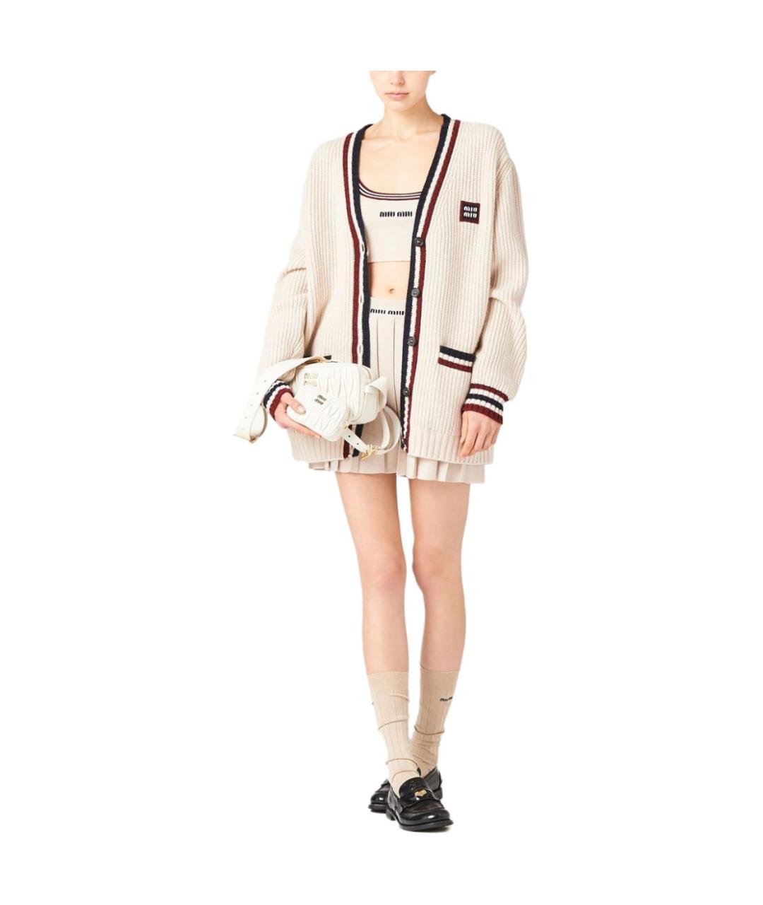 MIU MIU Бежевый кардиган, фото 2