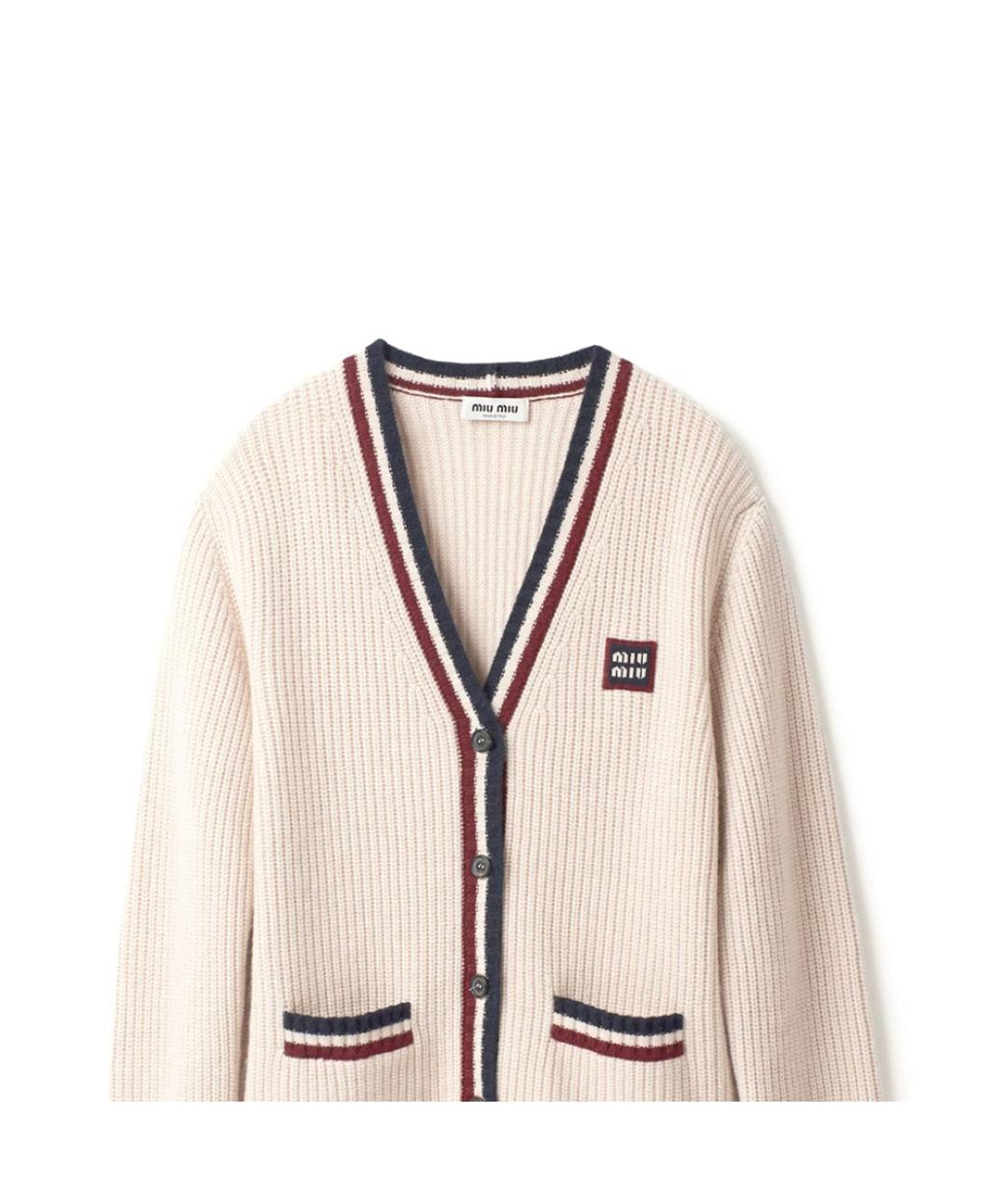 MIU MIU Бежевый кардиган, фото 4