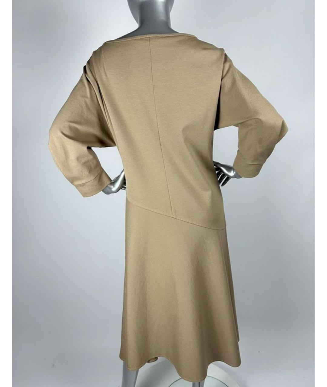 MAX MARA Бежевое вискозное повседневное платье, фото 2