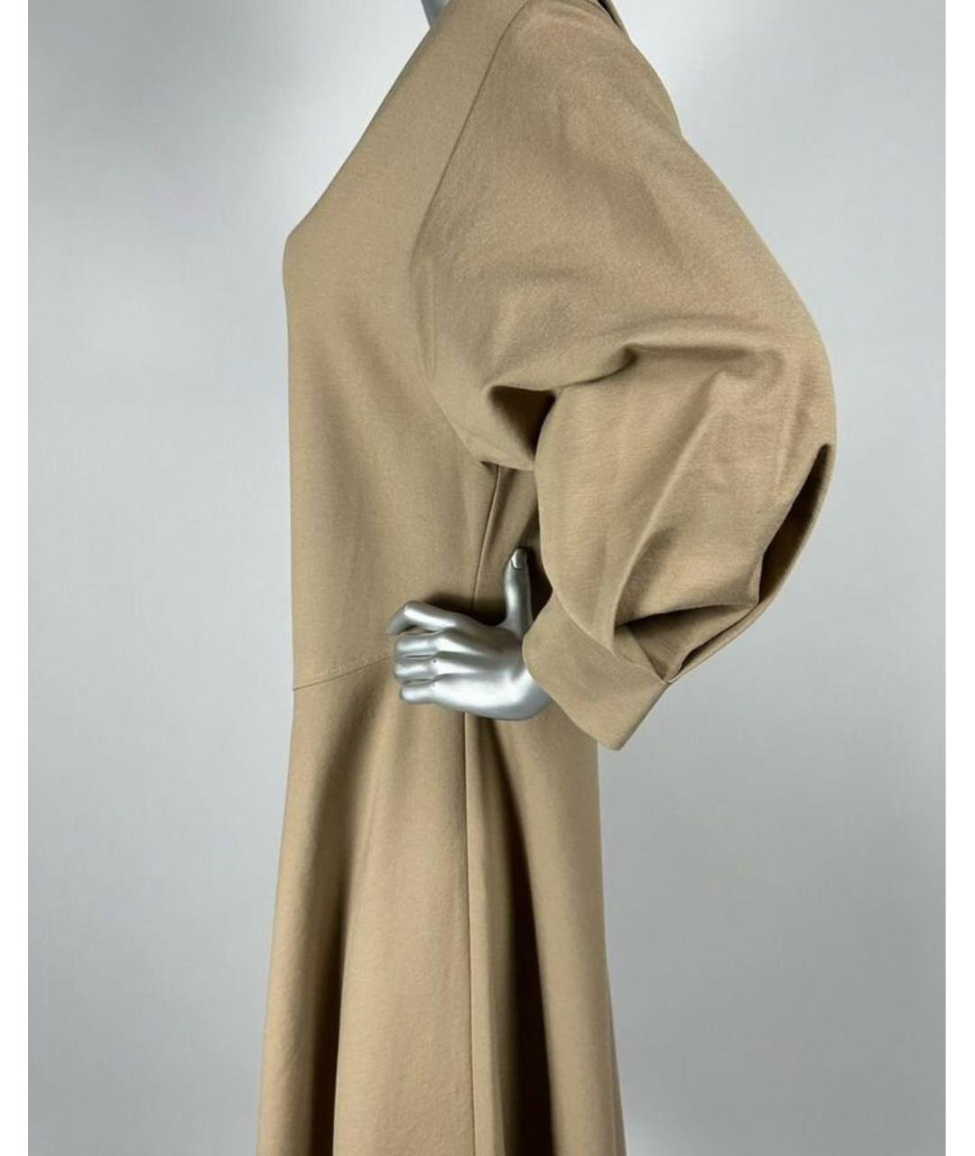 MAX MARA Бежевое вискозное повседневное платье, фото 6