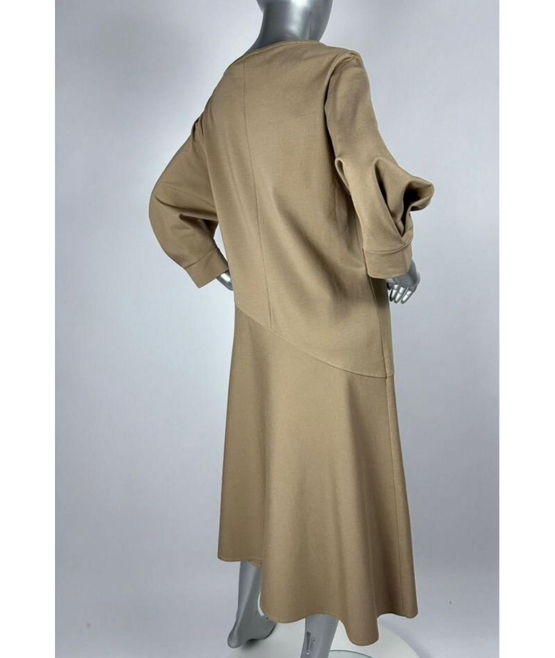 MAX MARA Бежевое вискозное повседневное платье, фото 7