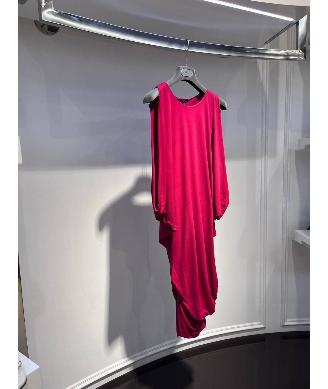 ALEXANDER MCQUEEN Фуксия вискозное коктейльное платье, фото 2