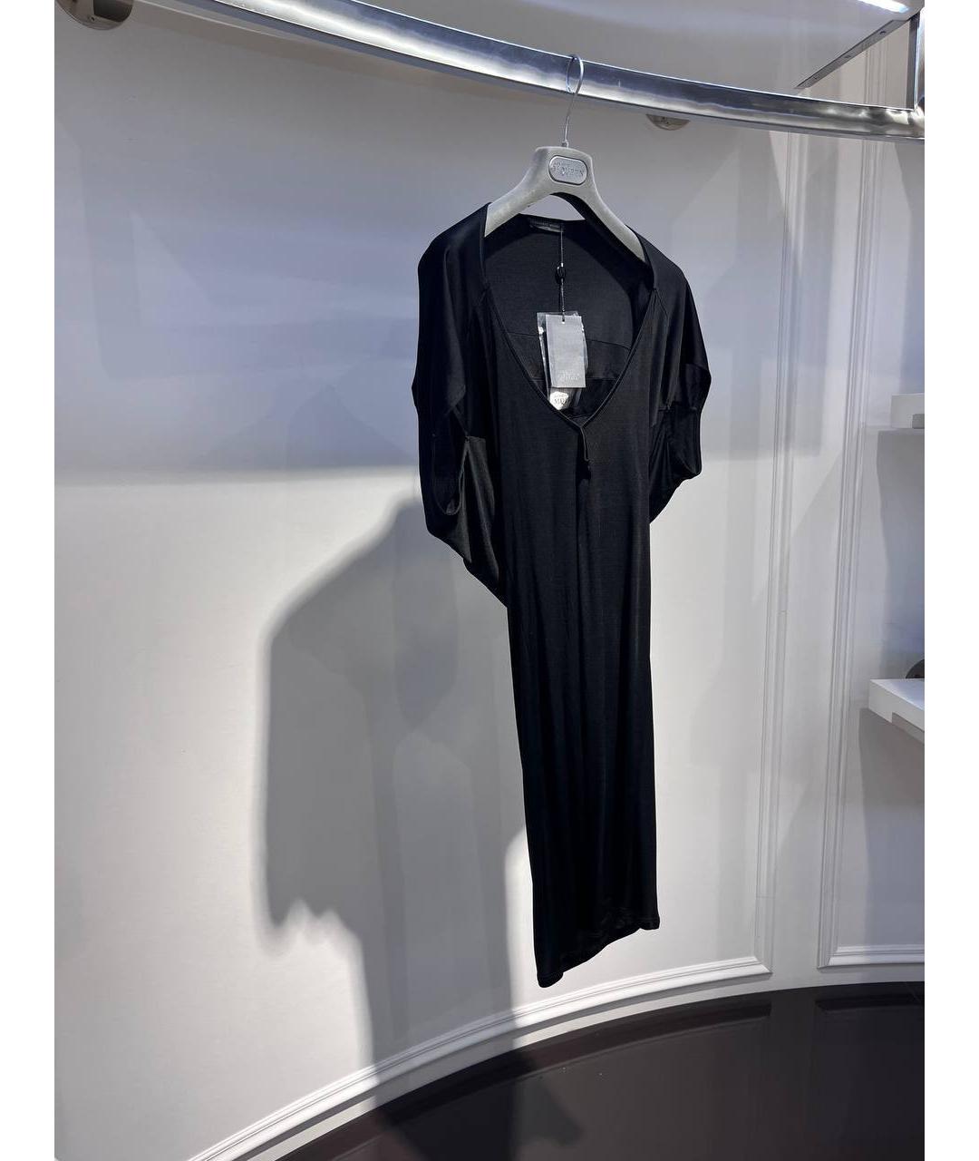 ALEXANDER MCQUEEN Черное вискозное повседневное платье, фото 2