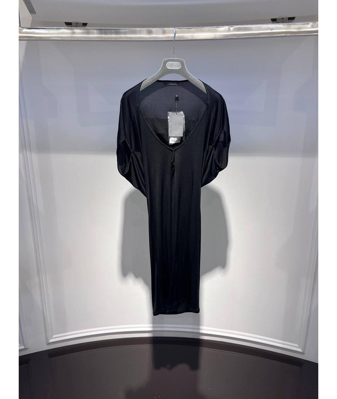 ALEXANDER MCQUEEN Черное вискозное повседневное платье, фото 4