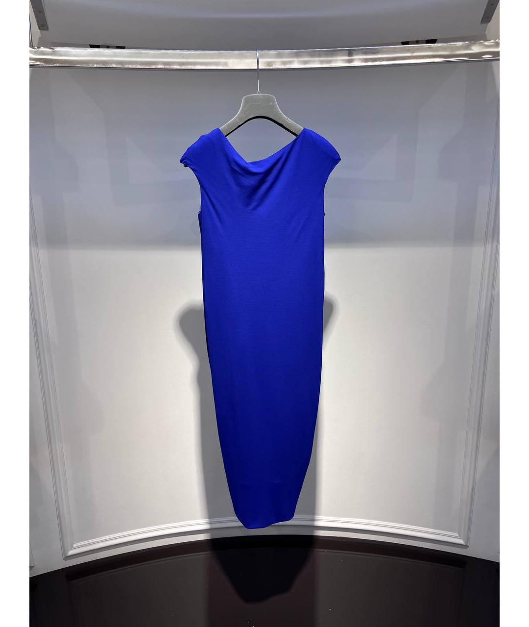 ALEXANDER MCQUEEN Синее вискозное коктейльное платье, фото 3