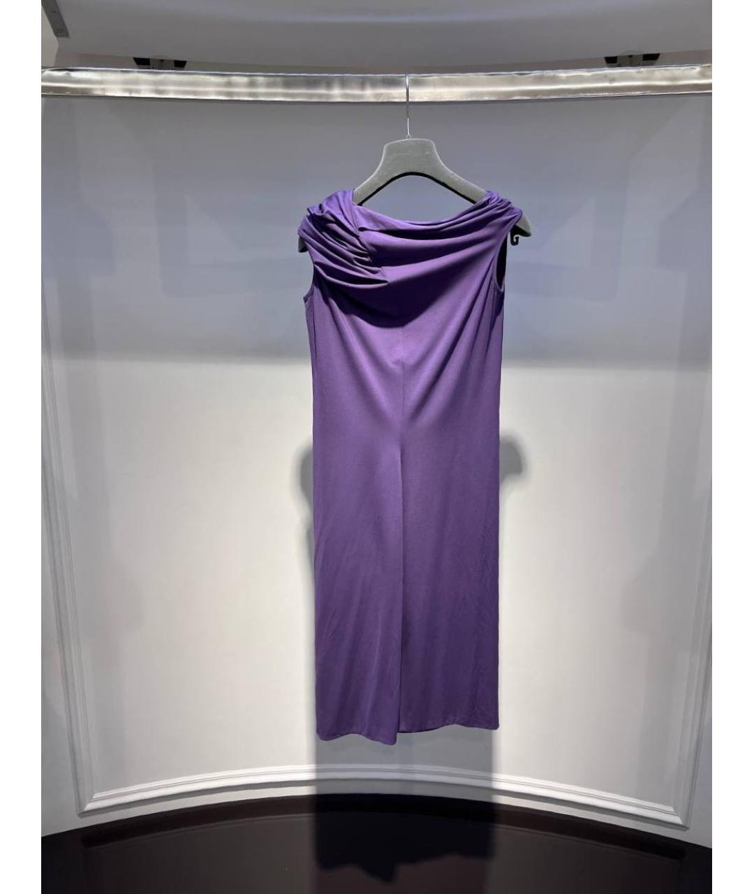 ALEXANDER MCQUEEN Фиолетовое вискозное коктейльное платье, фото 3